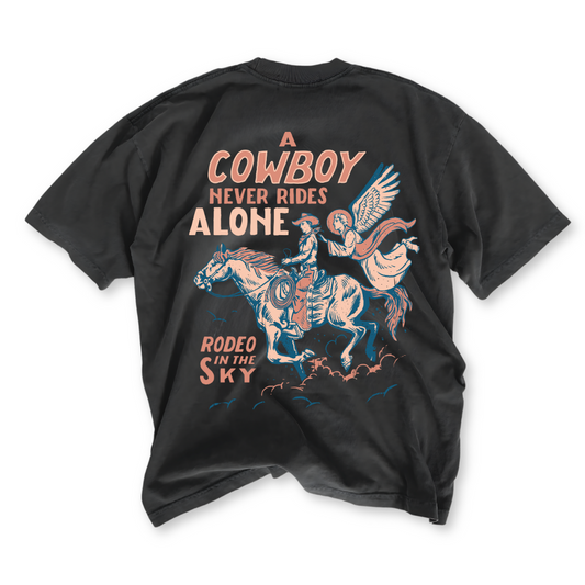 Cowboy Never Alone - Vintage Black